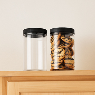 6 Potes 1kg/ml PET Cristal com Tampa Rosca Lacre Ideal Bolachas Gourmet, Suspiros, grãos,cereal, café em Oferta na Shopee