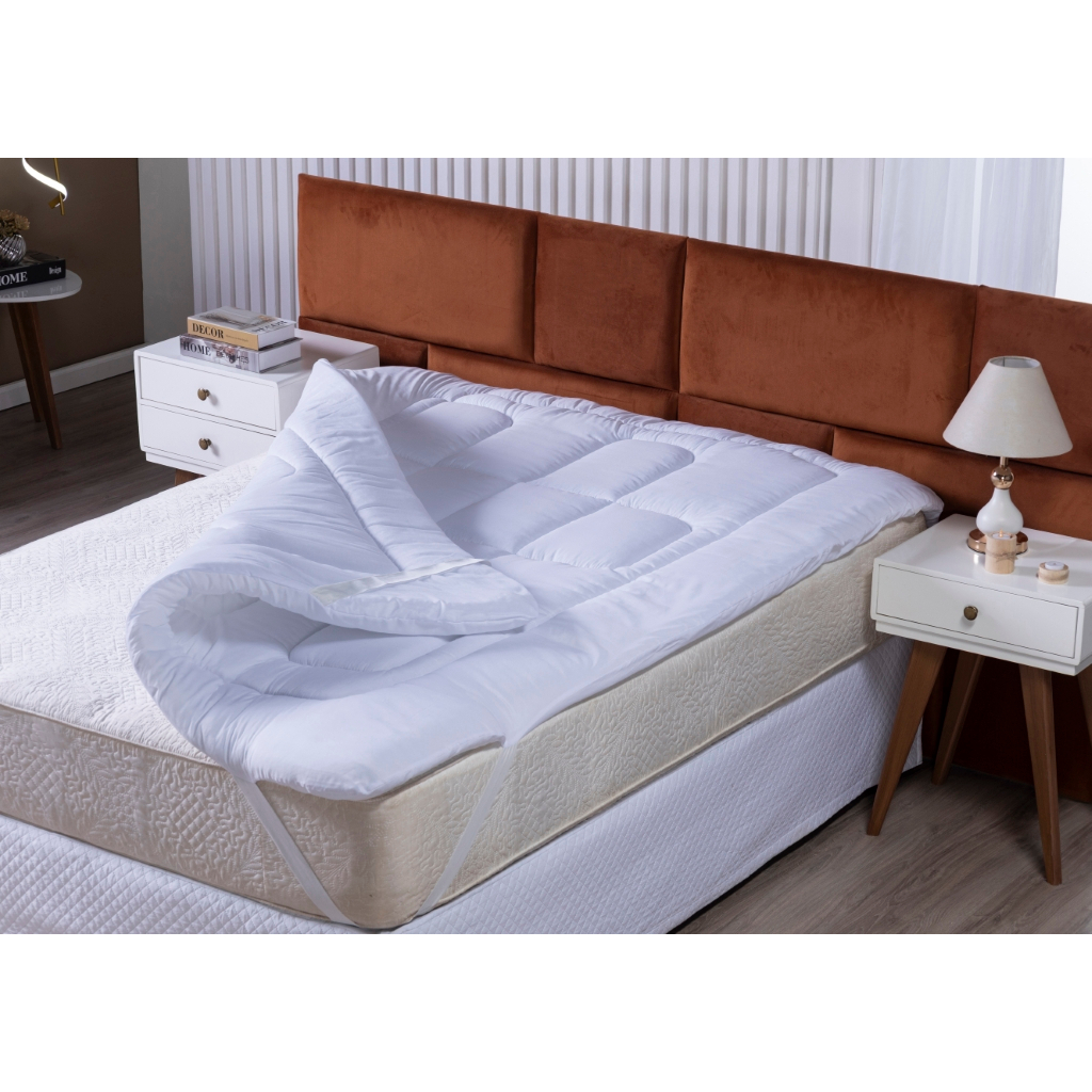 Pillow Top Queen Casal King Size Solteiro Protetor Colchão 400 Fios Toque Extra Macio em Oferta na Shopee