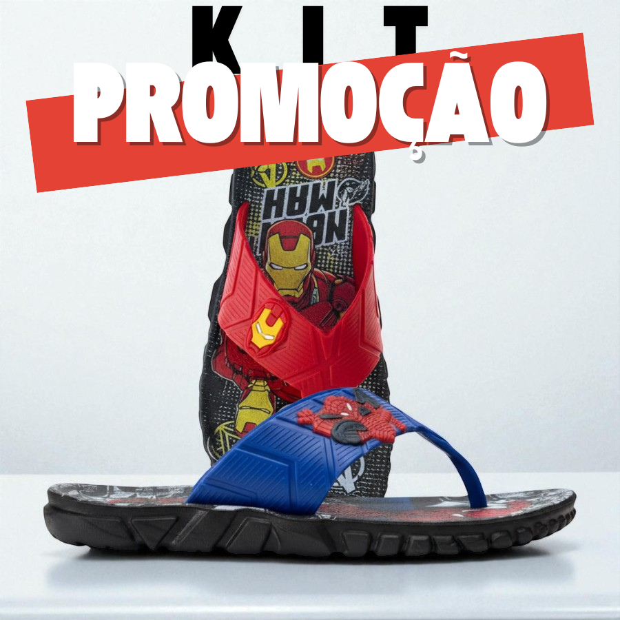Kit Chinelo Sandália Papete I Antil Menino | o Calçado Secreto do Pequeno Herói | Aventura e Co Orto Nos Pés