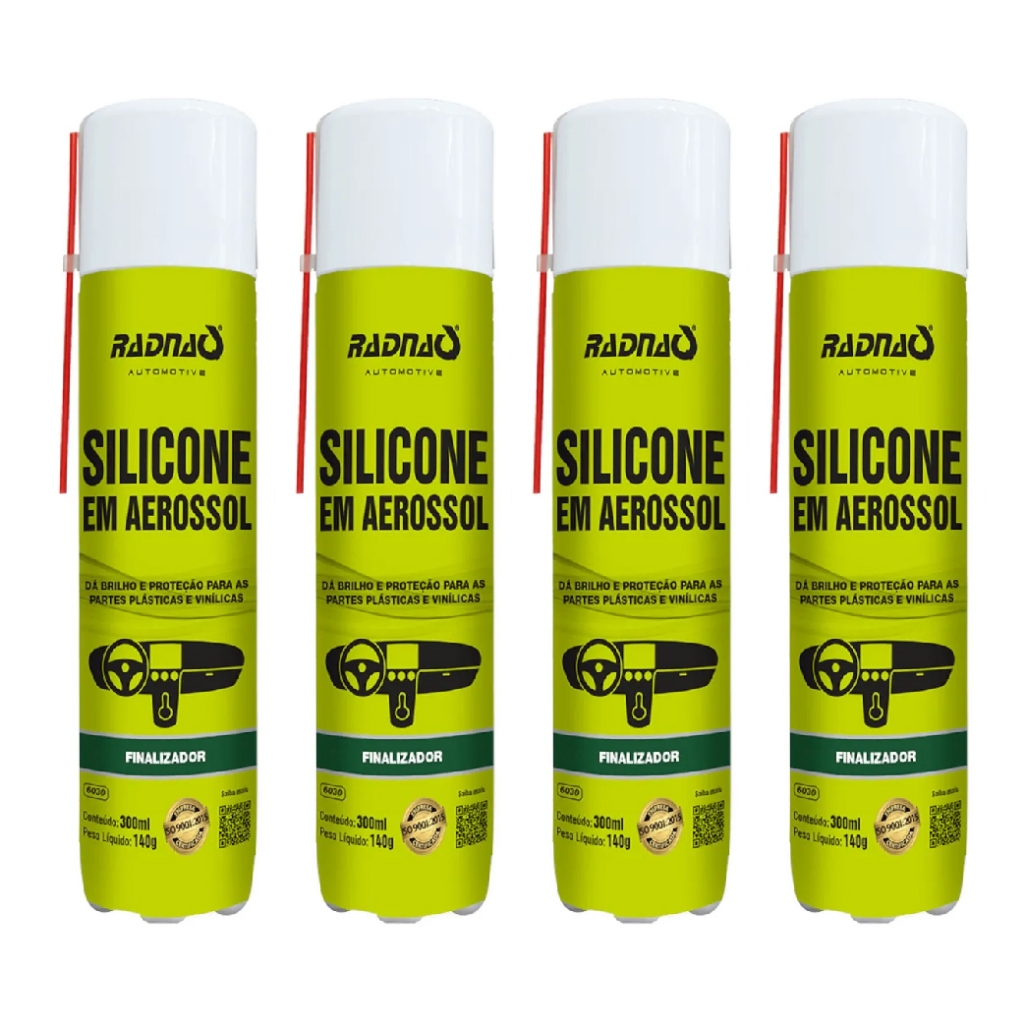 Kit 4 Silicone Spray Finalizador Painel Uso Geral 300ml Carro Casa Barco Aerossol