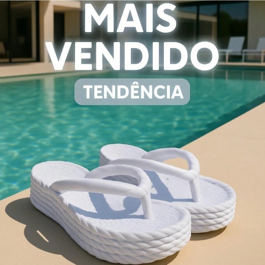 Plataforma Feminina Trançada Chinelo Anatômica Confortável E Leve Macio