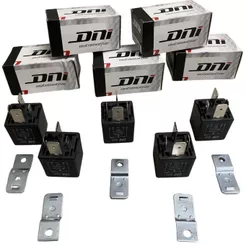 Kit Com 5 Relé Auxiliar Universal Com Suporte 24V-70A Constellation Original DNI 0222