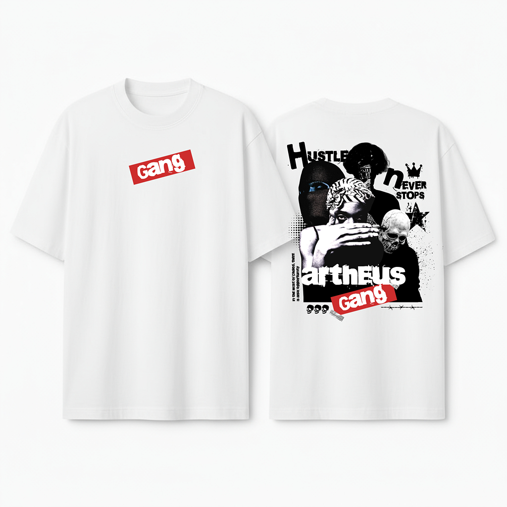 Camiseta Oversized Assalt Streetwear Estampada Moda Urbana Estilo Rua Camisa Larga Manga Curta Jovem