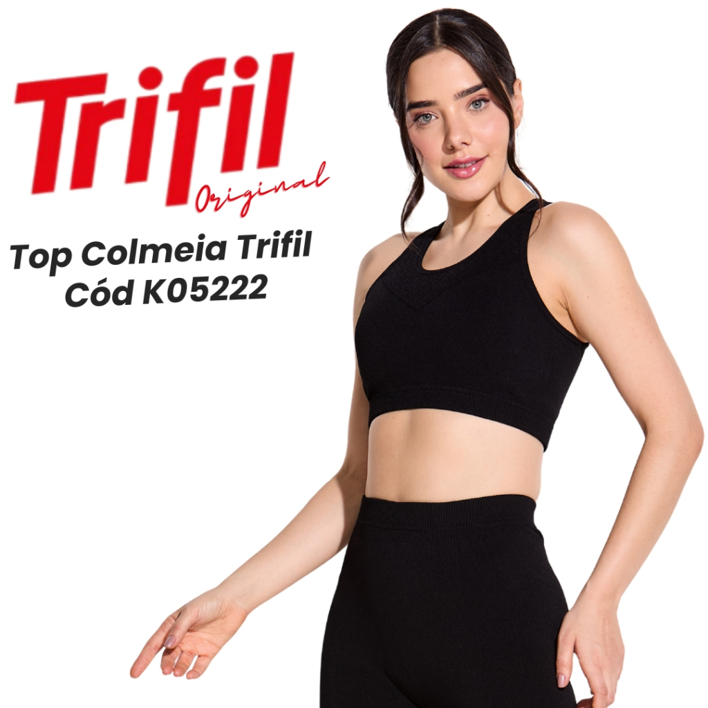 Top Esportivo Trifil Colmeia Fitness Sem Costura | Ideal para Academia – Kit com 1 ou 2 Unidades em Oferta na Shopee