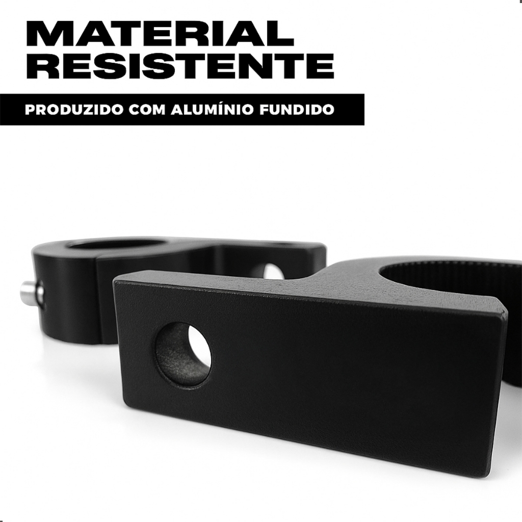 Detalhes do Suporte Abraçadeira Guidon Alumínio Preto Para Farol de LED Auxiliar Barra de LED Moto 3,8cm