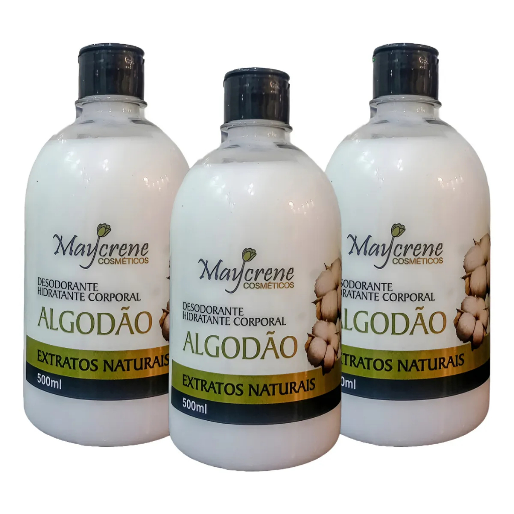3 Creme Hidratante Corporal Maycrene Algodão