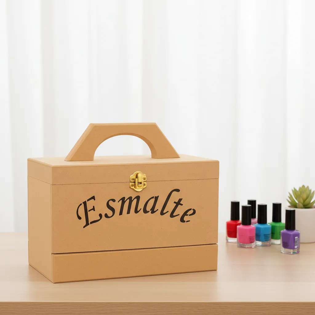 Caixa Porta Esmalte Maleta Organizadora para Manicure 35 Divisórias e Gaveta em Mdf