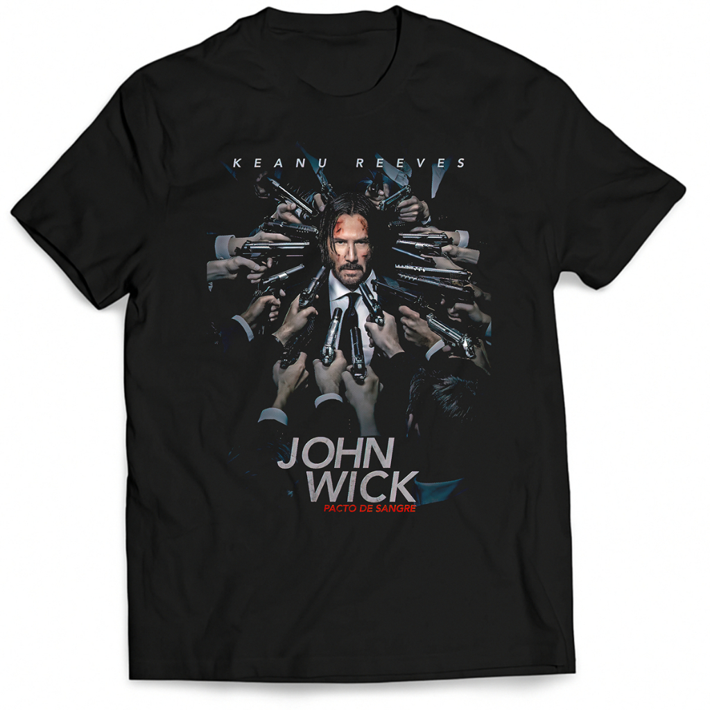 Camiseta John Wick Keanu Reeves Filme Pacto de Sangue 100% Algodão Unissex