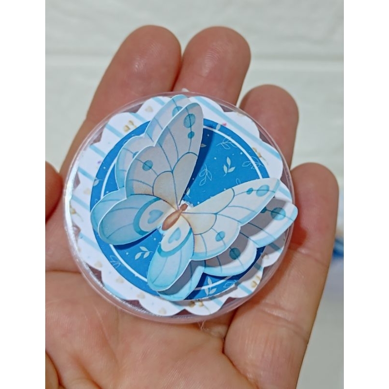 Aplique 3d borboleta azul  latinha- personalizados festa /lembrancinha borboleta/decoração festa infantil