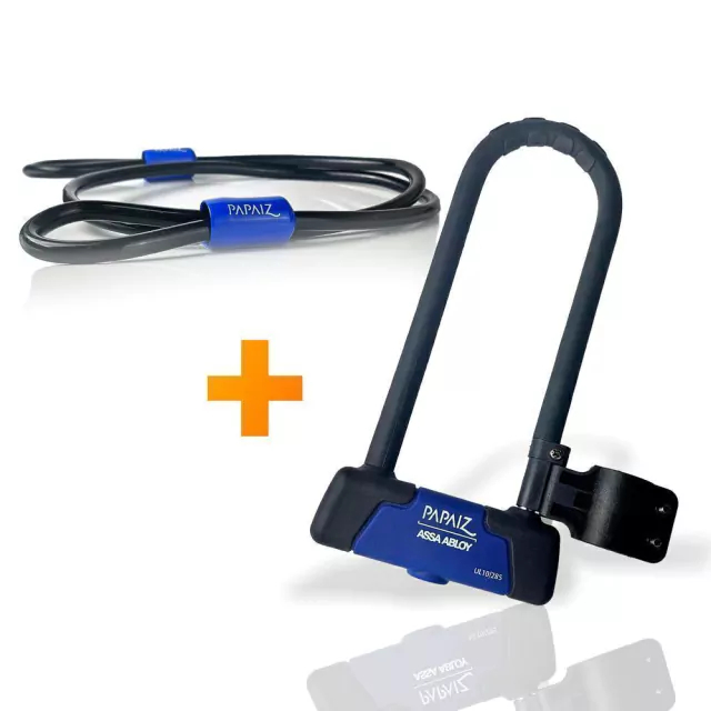 Cadeado Trava Tipo U-Lock Com Cabo para Bicicleta e Moto Papaiz