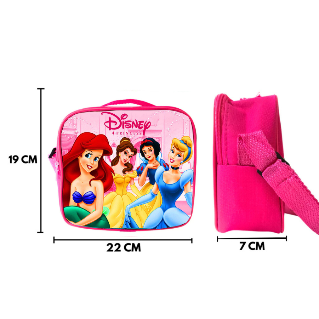 Kit Escolar Completo Mochila Rodinha Costas Lancheira Térmica Estojo Feminino Menina Princesas