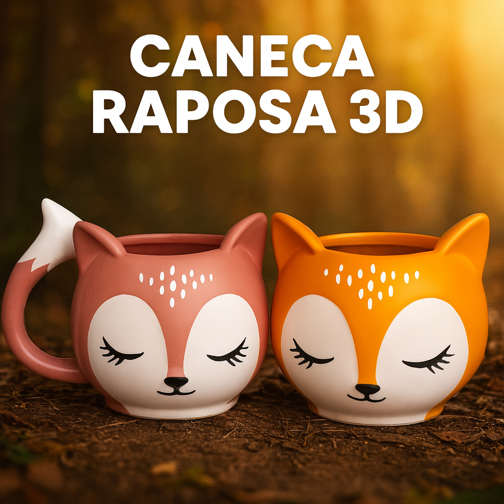 Caneca 3D Raposa Broglio 350 ml Cerâmica Animal Decorativo Charmoso Fofa Funcional Criativo Café Chá em Oferta na Shopee