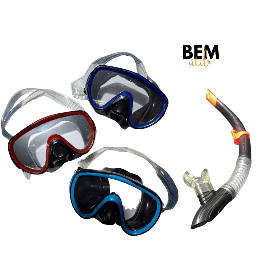 SM 2111 Kit Mergulho Máscara e Snorkel Piscina Praia Banho Natação