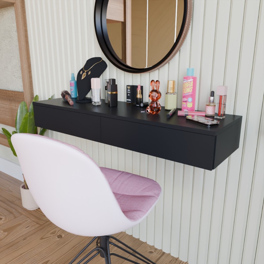 Penteadeira Com 2  Gaveta 100CM Console Camarim Com Corrediças Metalicas