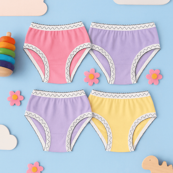 Kit 10 Calcinhas Infantil Menina de 01 a 10 Anos 85% Algodão Macia e Confortável