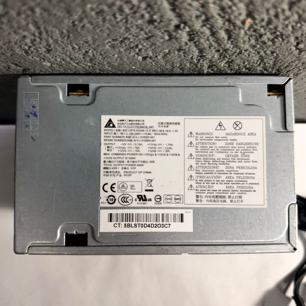 FONTE REAL DELTA ELECTRONICS MODELO: DPS-400AB-13A 20PIN HP Workstation Z230/Z22