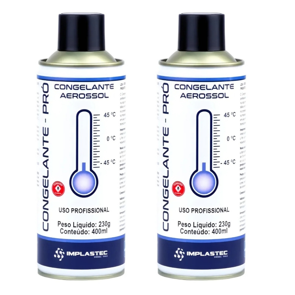 Kit 2x Congelante Aerossol Pro Implastec 400ml 230g