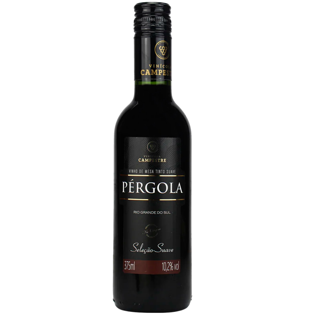 Mini Vinho Tinto De Mesa Suave Seleção Pergola Garrafinha 375ml