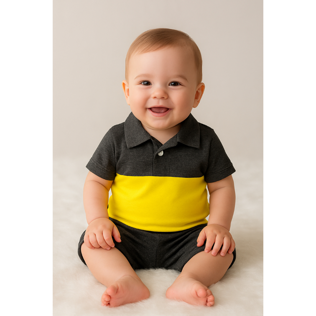 Conjunto Bebê Gola Polo + Shorts Estilo Mauricinho Recém-Nascido Roupa Elegante Menino em Oferta na Shopee