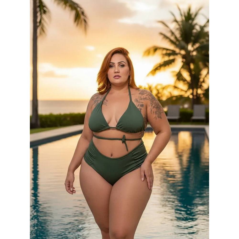 Biquíni Plus Size Confortável com Busto Reforçado e Calcinha Hot Pant