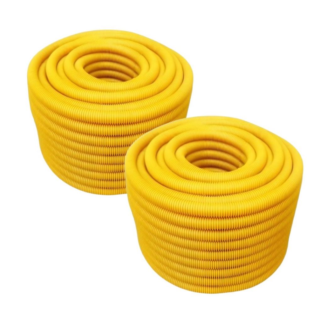 Conduíte Eletroduto Amarelo Corrugado Rolo 50m 3/4" Reforçado Parede
