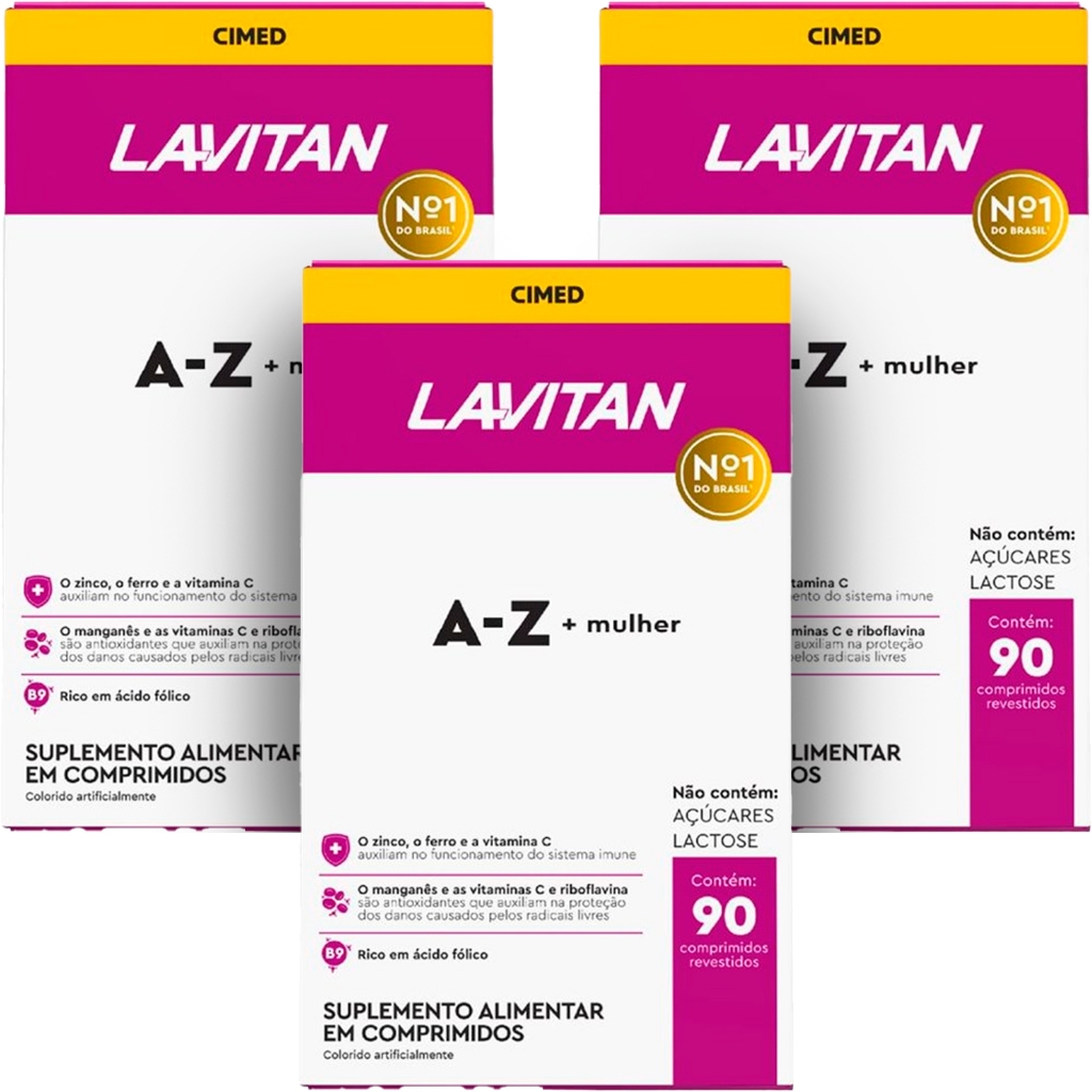 Vitamina Lavitan A Z Mulher Suplemento 90 Comprimidos Tratamento 3 Meses em Oferta na Shopee