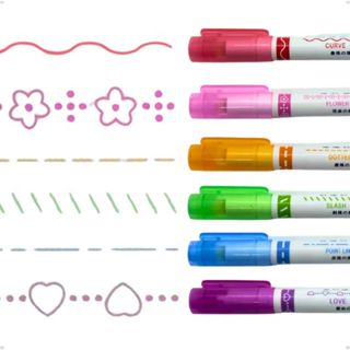 Kit Caneta Carimbo Roller 6 Unidades Cores e Desenhos Diferentes Papelaria Fofa Marca Texto Kawaii em Oferta na Shopee