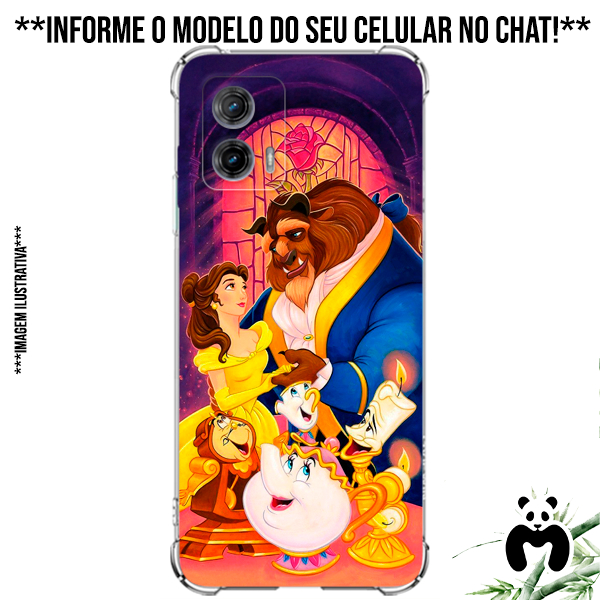 Capa Case Personalizada Celular Filme Desenho Encantado A Bela e a Fera Princesa Castelo