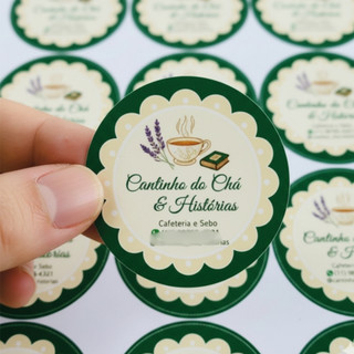 Adesivo Personalizado Arte |  4x4  | Etiqueta Resistente a água Brilhante Logo Empresa An…