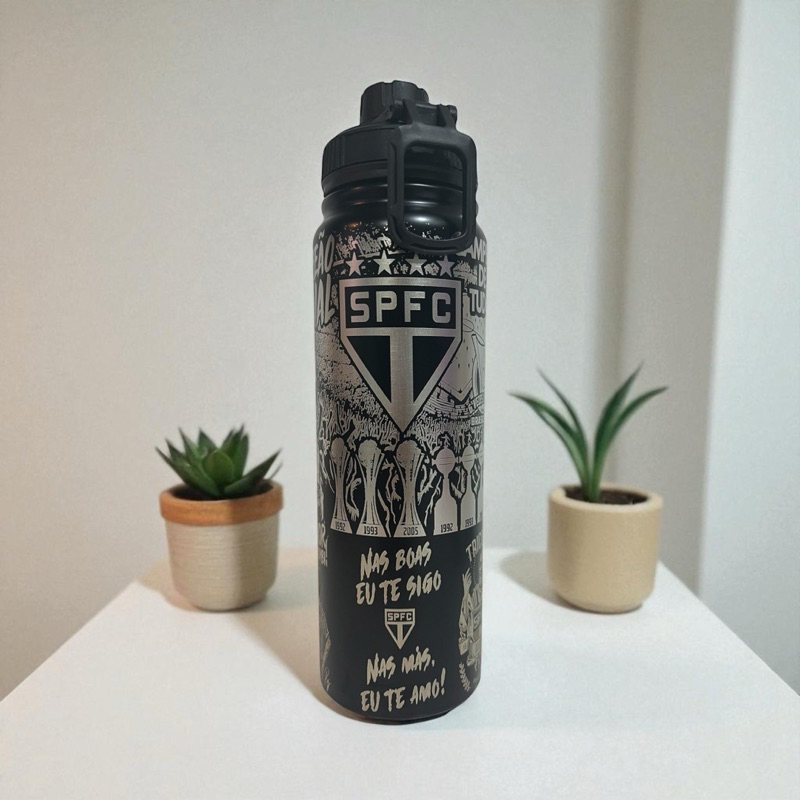 Garrafa Térmica 800ml Personalizada 360° Time SP com Nome