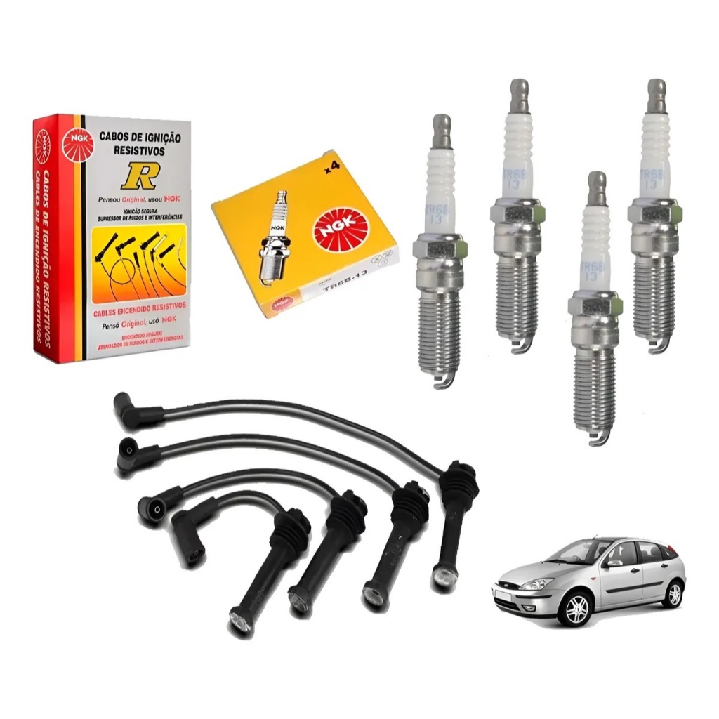 Cabo + Vela Ignição Focus 1.8 16v Zetec 2000 2001 2002 2003 Preto
