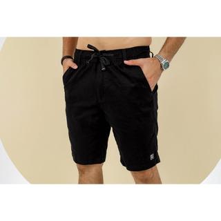 Bermuda Jeans Masculina Short Sarja Com Lycra Color, Detalhe De Cos De Elástico, Revesst Jeans