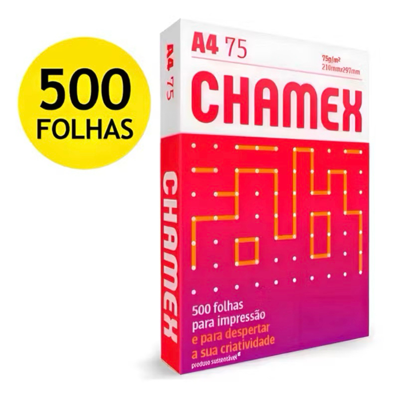 Papel Sulfite Chamex A4 500 Folhas 75g/m² Sulfite Branco Impressão e Cópia Escritório Escolar em Oferta na Shopee