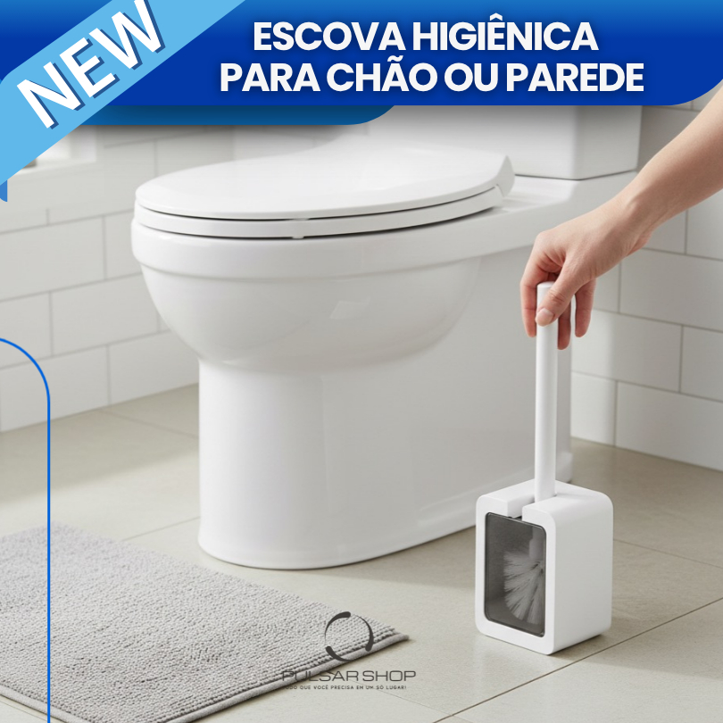 KIT COM 3 Escovas Sanitária Plástico Escovinha De Vaso  Vassourinha De Banheiro Com Suporte Parede