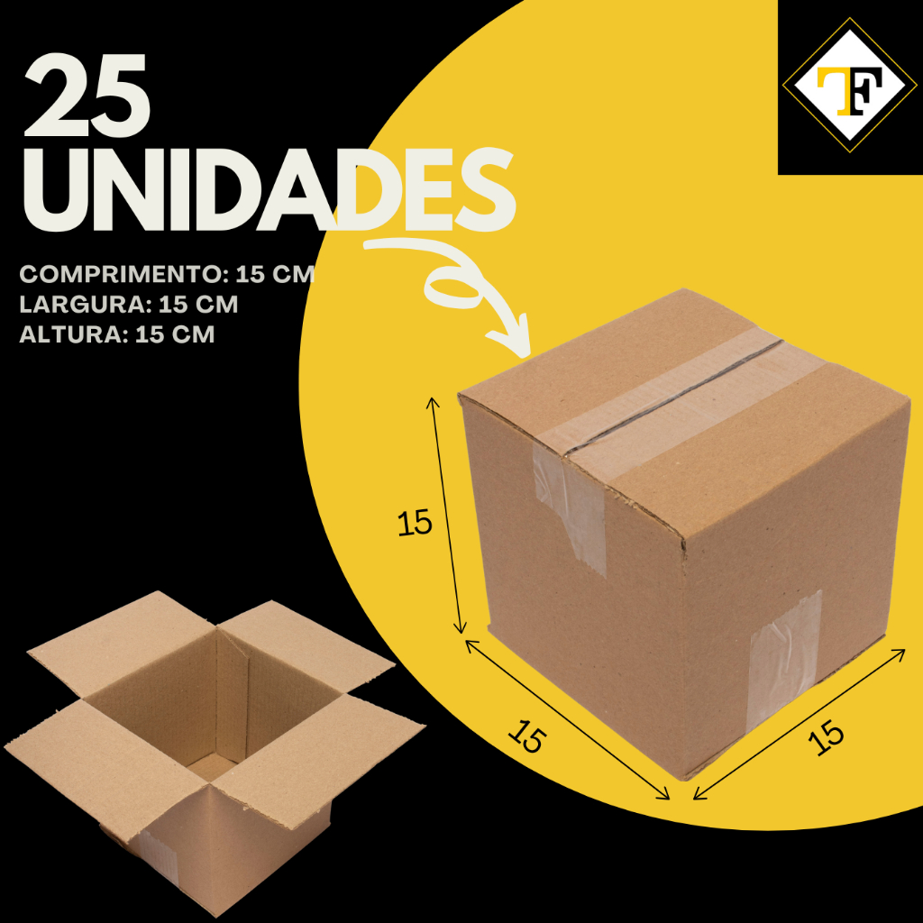 Kit 25 Caixas 15x15x15 Papelão Durável e Barato Embale com Segurança e Economia em Oferta na Shopee