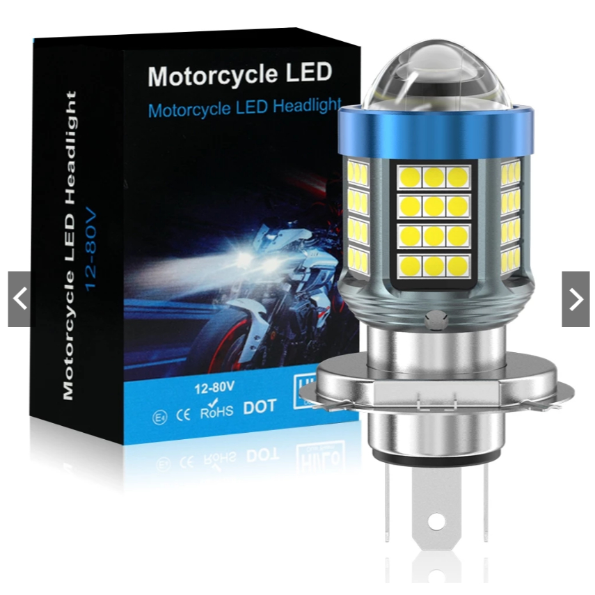 Lâmpada Farol Led Moto H4 Projetor 360º 6000k Motocicleta