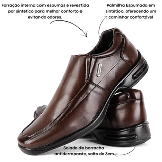 Sapato Social Masculino Confort Ortopédico Elegante Antiderrapante Confortável Amortecedor em Oferta na Shopee