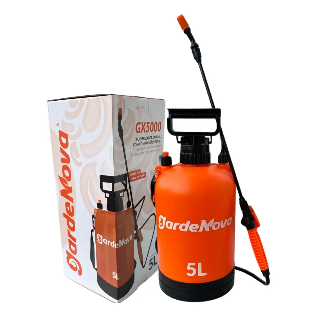 Pulverizador Manual Lateral Gardenova 5l Compressão Prévia Laranja em Oferta na Shopee