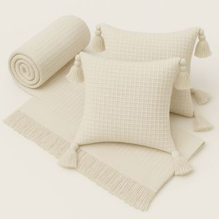 Kit Manta Para Sofá Viena + 2 Capas De Almofada 45x45 Algodão Decoração E Conforto em Oferta na Shopee