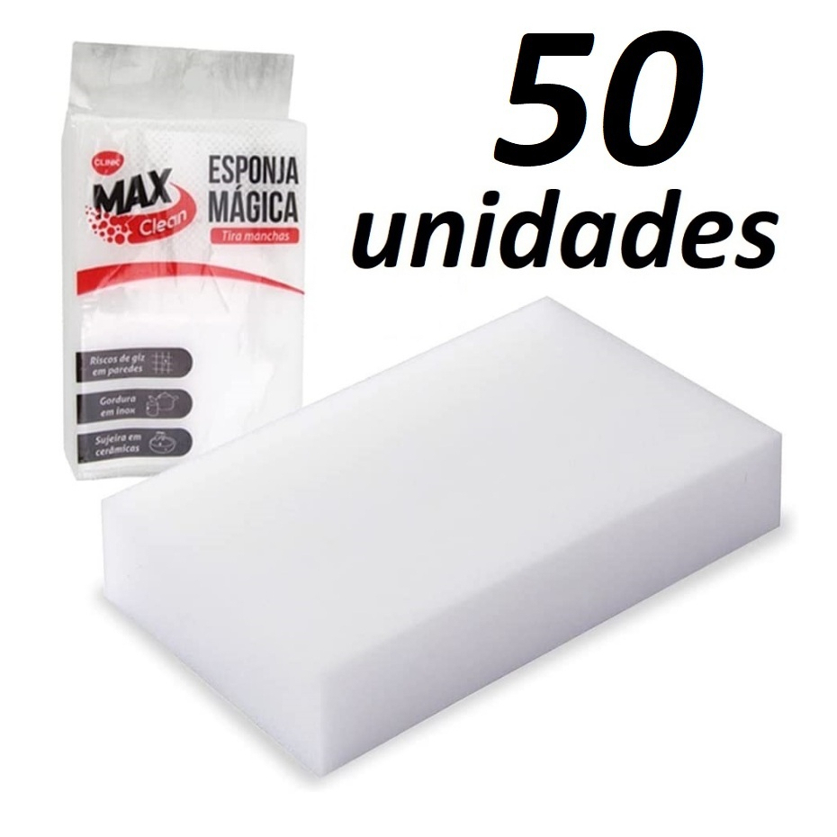 Kit Até 50 Esponja Magica Tira Mancha Melamina Branca Desengordura Limpeza