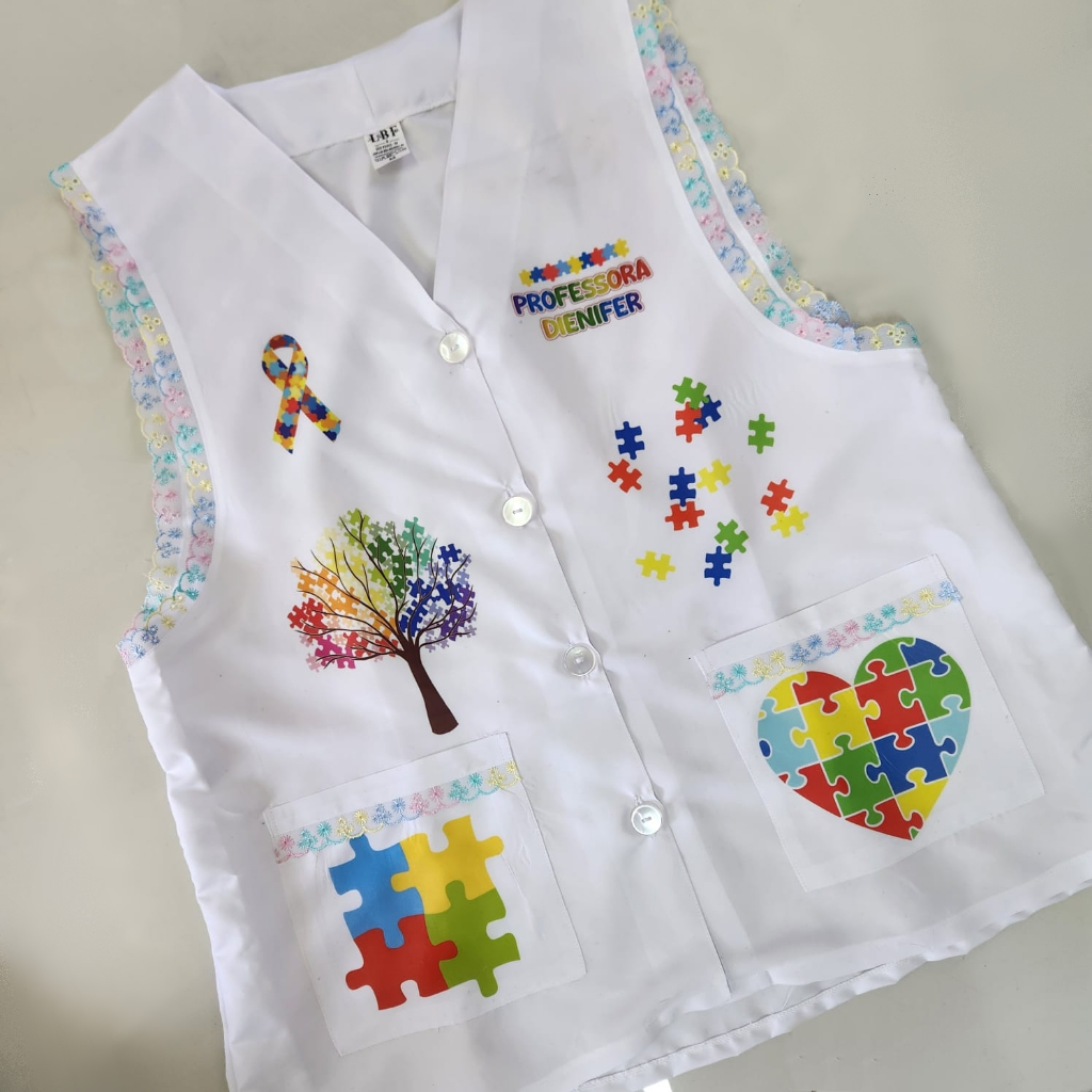Avental Prof. EDUCAÇÃO ESPECIAL Personalizado / Jaleco Professora Personalizado AUTISMO/INCLUSÃO em Oferta na Shopee