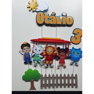 Topo de bolo 3D Daniel Tigre aniversário kit festa só um bolinho em Oferta na Shopee