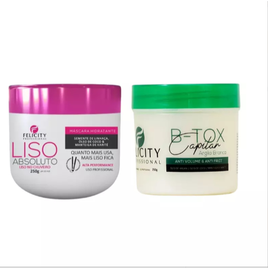 Kit Mascara Liso Absoluto + Botox Organico 250gr Felicity