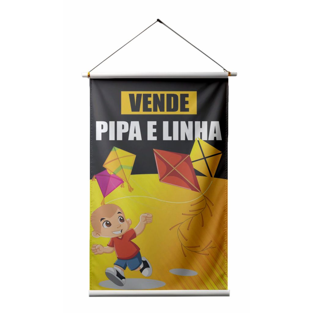 BANNER EM LONA ARTE PRONTA -  PIPA E LINHA