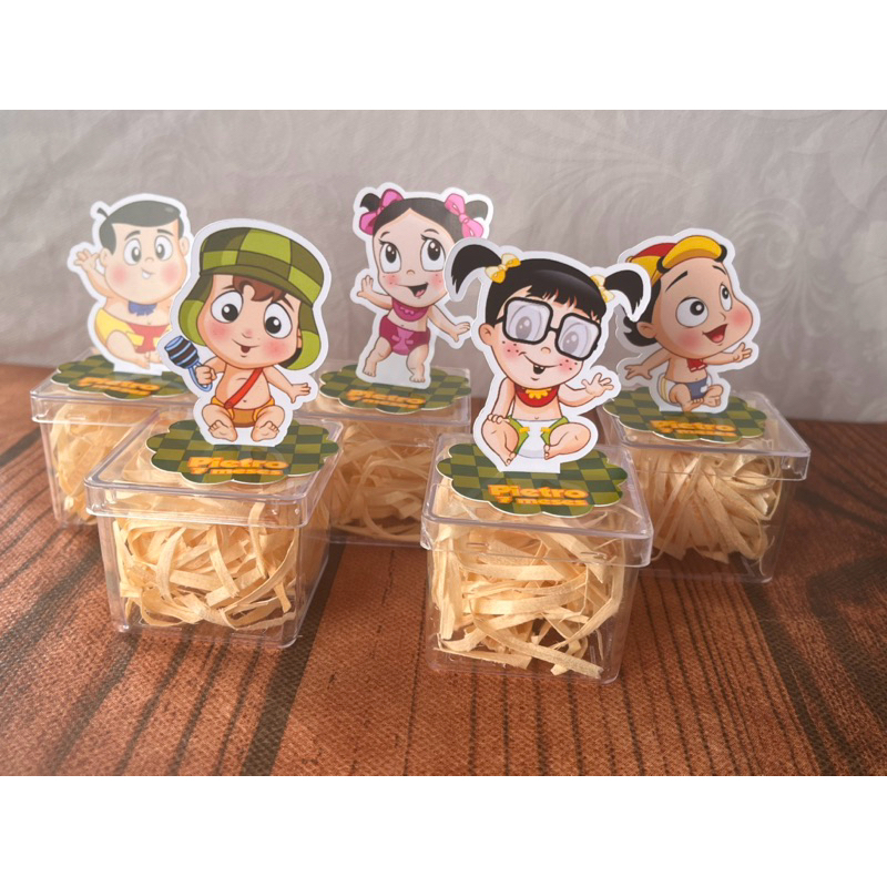Apliques 3D para Caixa Acrílico 5x5 latinha - Personalizado tema chaves baby -  infantil