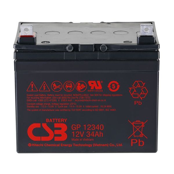 Baterias CSB 12V 34Ah Ciclo Profundo Cadeira Rodas, Scooter Elétrica, Nobreaks