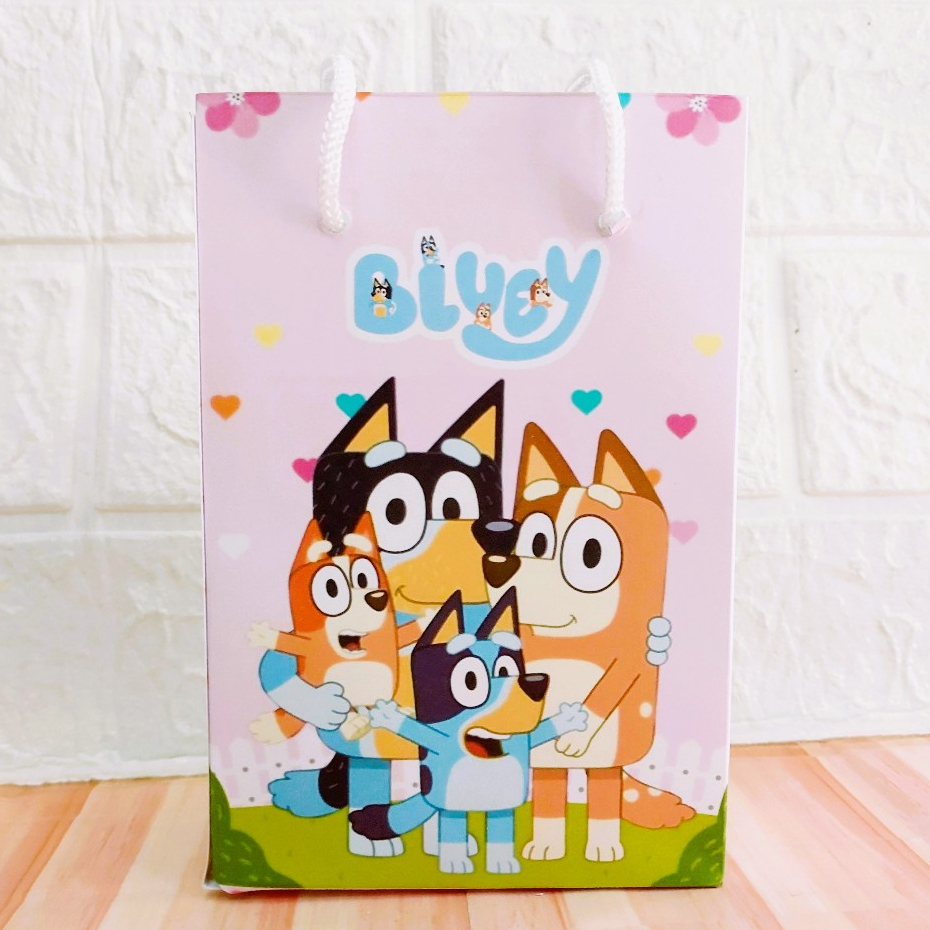 Sacolinha Surpresa Personalizada Bluey Rosa Lembrancinha PEGUE E MONTE