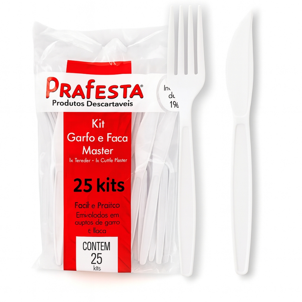 Kit 50 Talheres Garfo e Faca Reforçado Descartável Resistente Churrasco Refeição Delivery Reciclavel em Oferta na Shopee