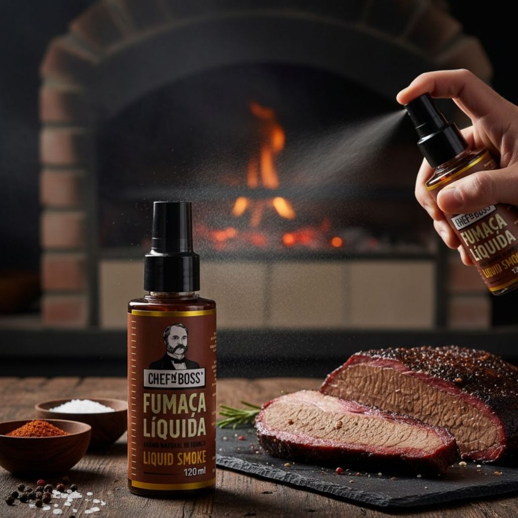 Fumaça Líquida Sabor Autêntico de Churrasco em Casa Defumador Natural para Carnes 120ml