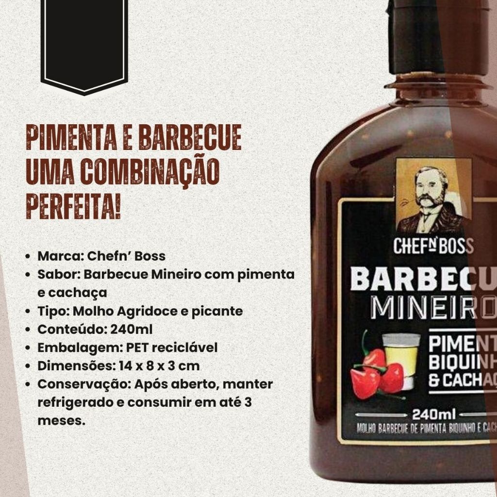 Molho Chef N Boss Top Premium Gourmet 240ml - Escolha 1 Sabor — imagem 2 de 2